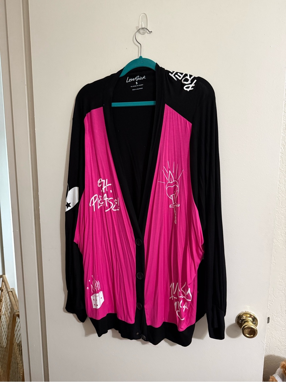 Torrid Love Sick - Black/Pink Cardigan